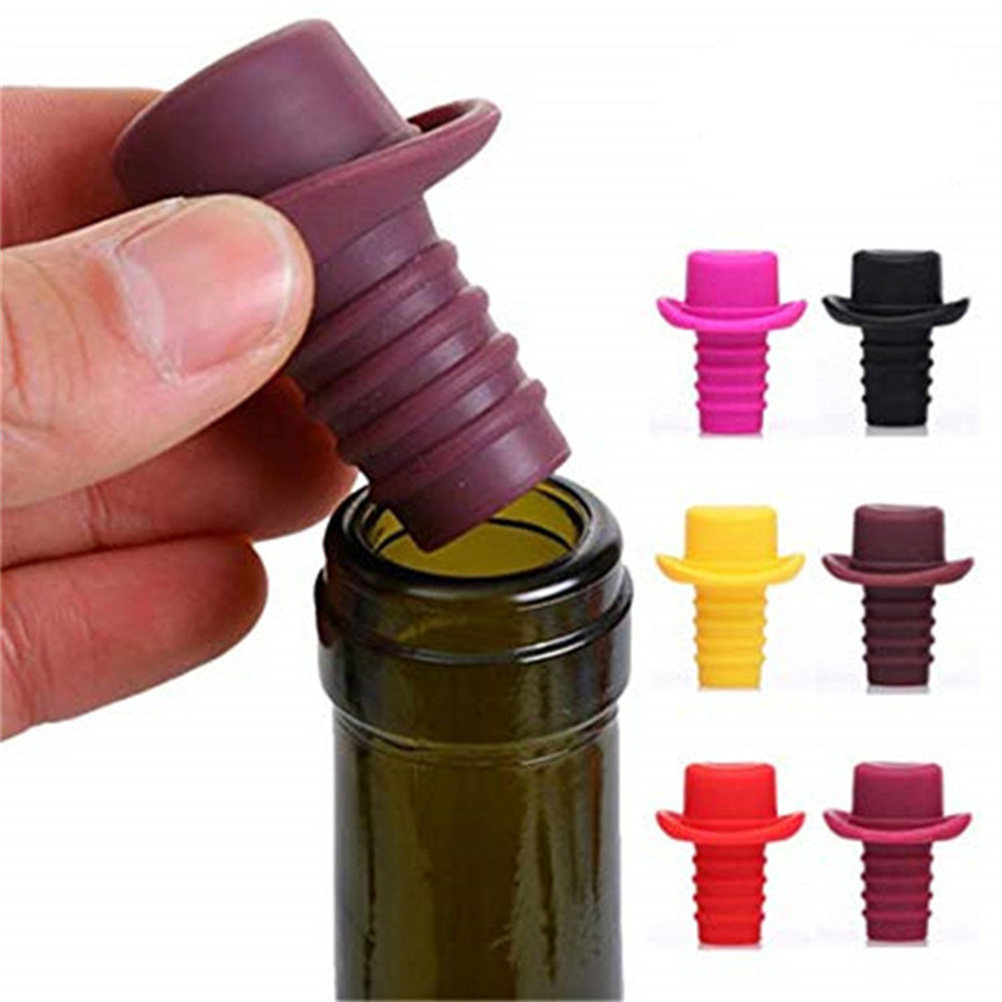 5Pcs Silicone Bottle Stoppers  - đánh giá và giá Wine Beer Hat