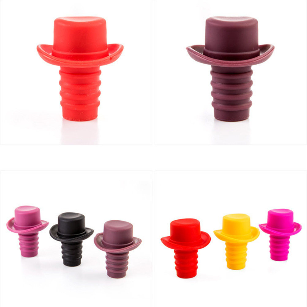 5Pcs Silicone Bottle Stoppers  - đánh giá và giá Wine Beer Hat